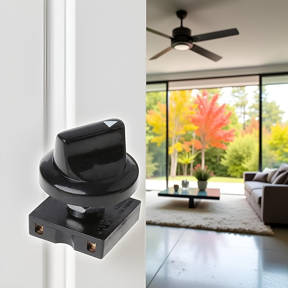 Durable 3-Speed Ceiling Fan Rotary Switch for Professional Wall Installation