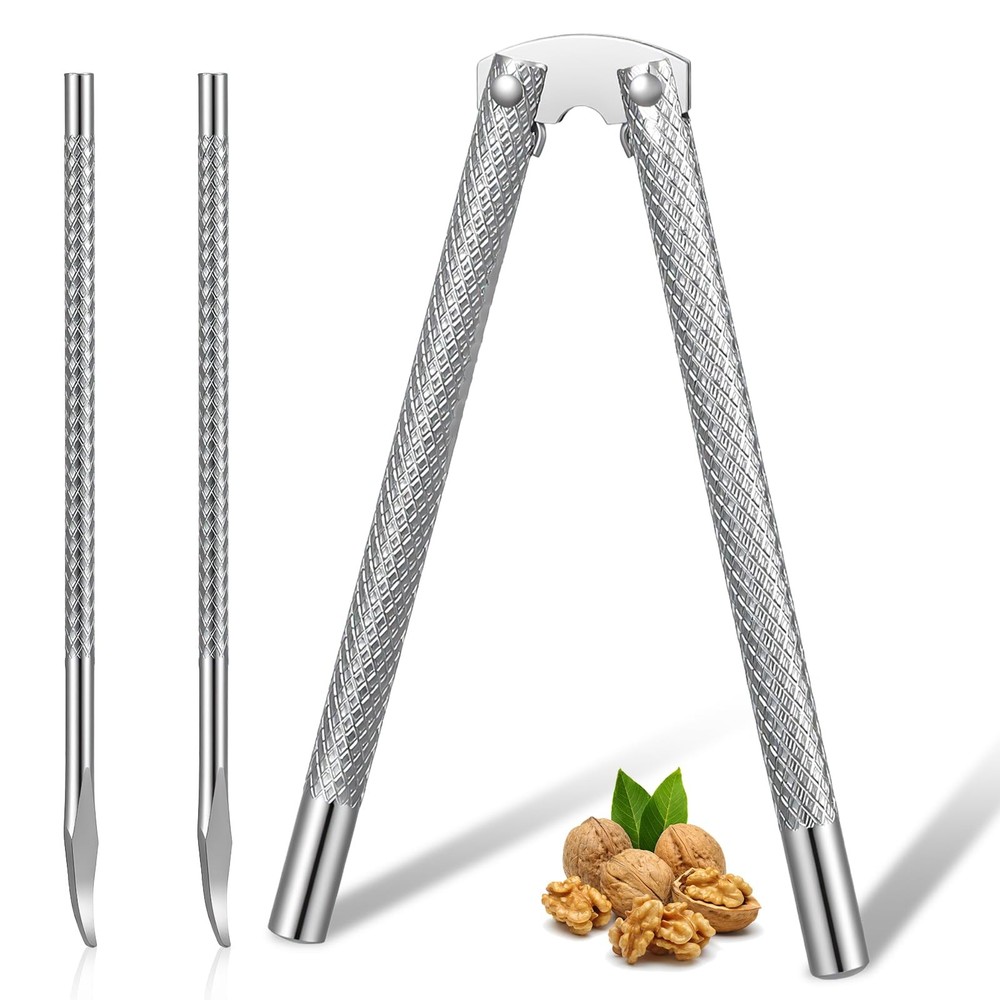 Nut Cracker Set, Nutcracker Tool, Lobster Crackers and Picks Silver One Size