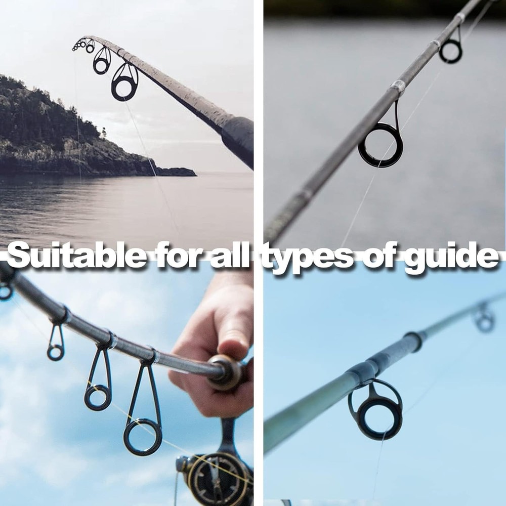 Fishing Rod Ceramic Guide Ring Replacement Kit 14 Sizes for Spinning Casting