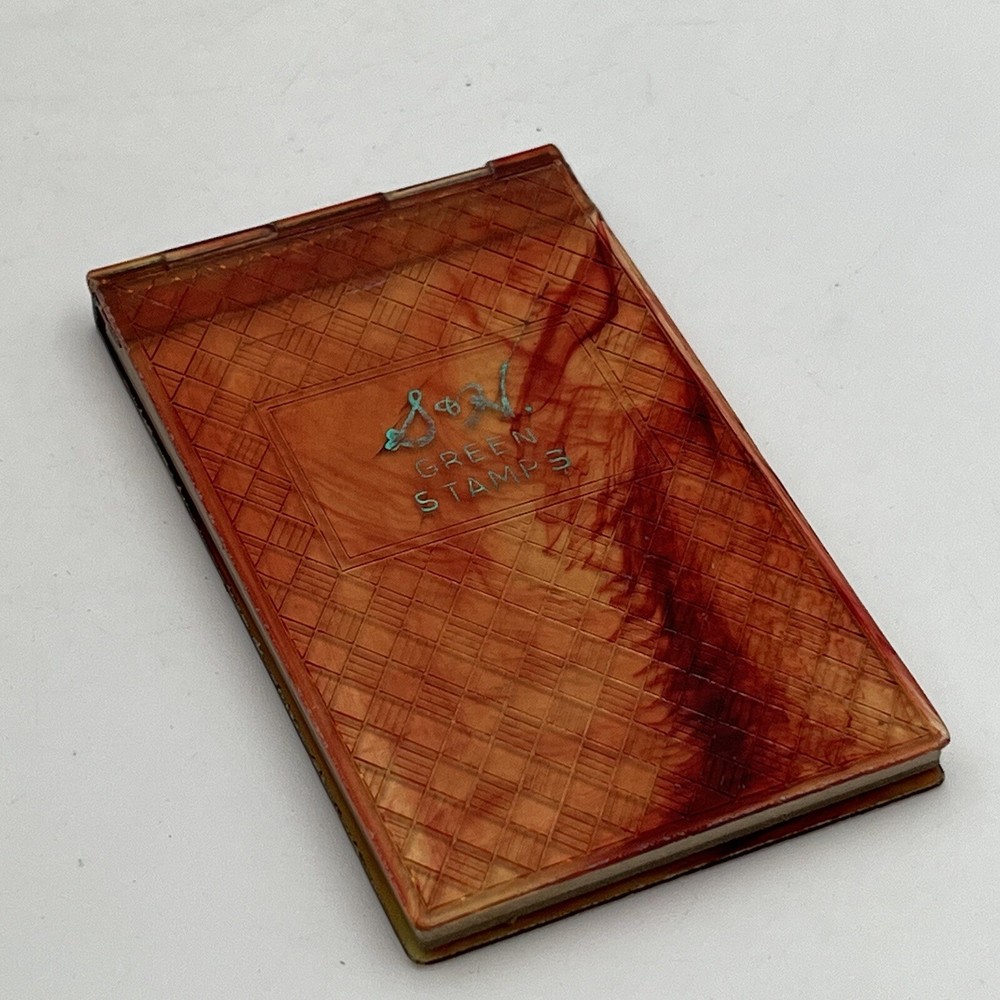 Vintage S & H Green Stamps Plastic Case Storage Hatch Mark Rare Collectible