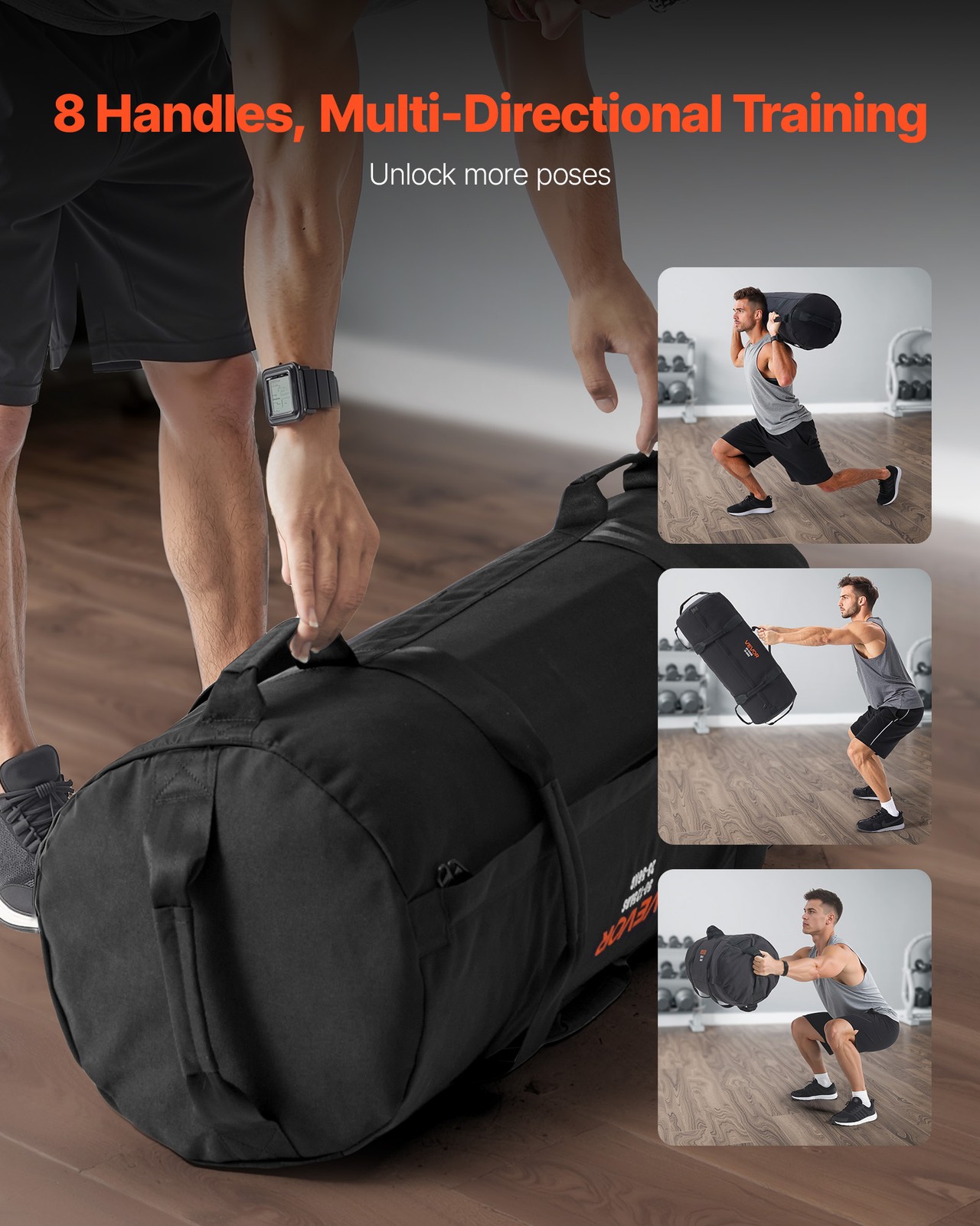 VEVOR Workout Sandbag Heavy Duty Fitness Bag for Weight Training 50-125lbs