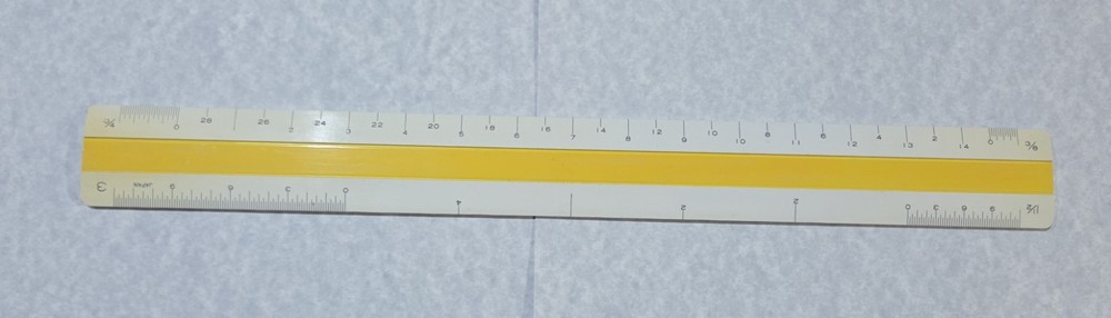 Vintage Pickett 340 Engineering/Drafting Ruler 12"