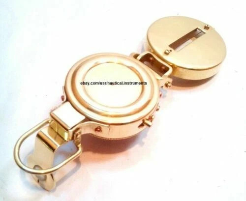 British Military Compass Solid Brass Nautical Lensatic Pocket Compass