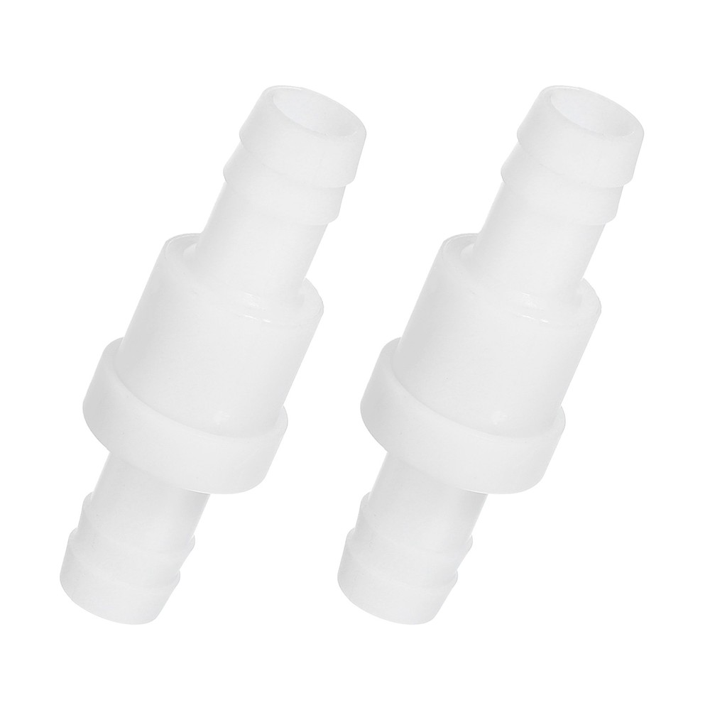2 Pcs 1/2" Plastic One Way Inline Check Valve Barb Hoses Non Return White