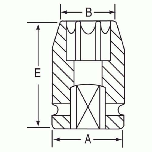 Grey Pneumatic 1106ET Impact Socket, 3/8" Drive x E6 External Torx