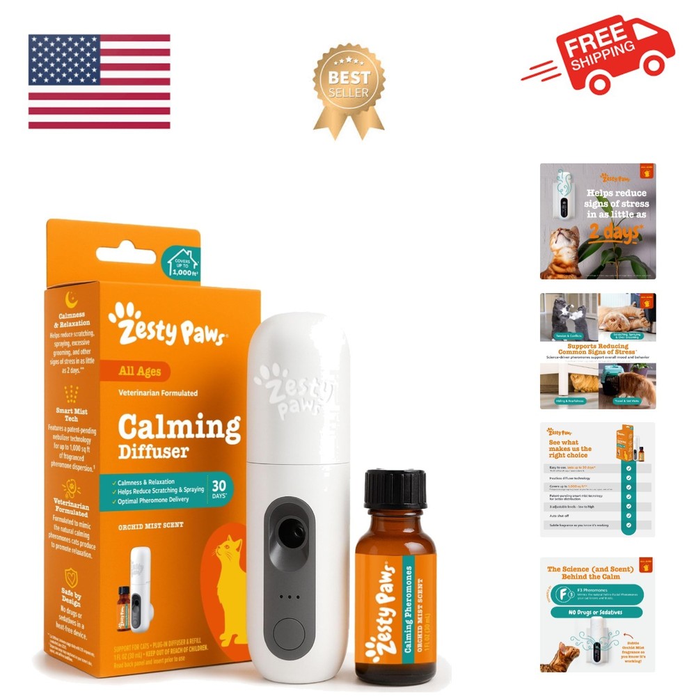 30 Day Cat Pheromones Calming Diffuser Plug-in Starter Kit - Cat Calming Diff...