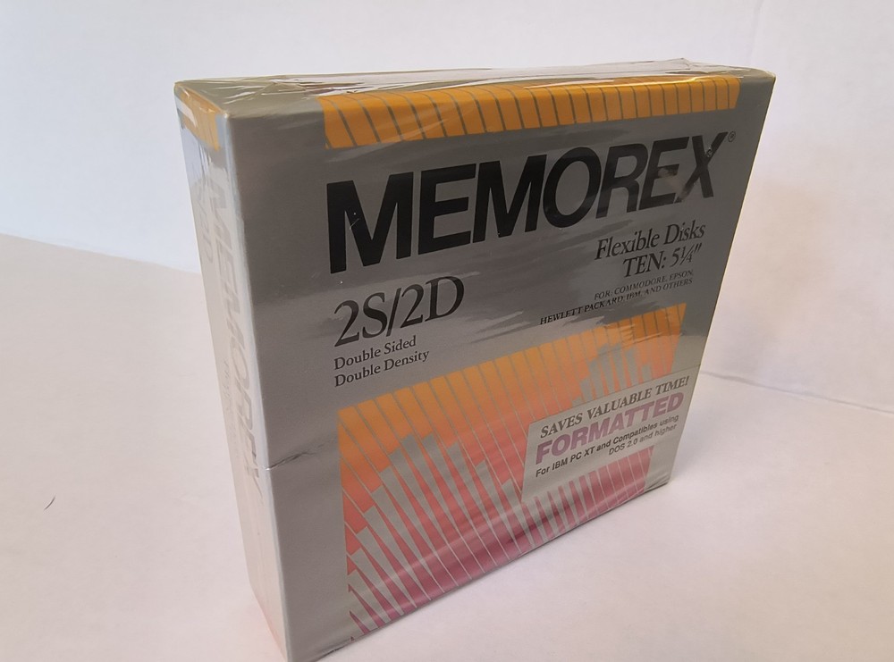 Memorex 2S/2D Double Sided High Density 5.25" Floppy Disk 10 Pack Sealed NEW!