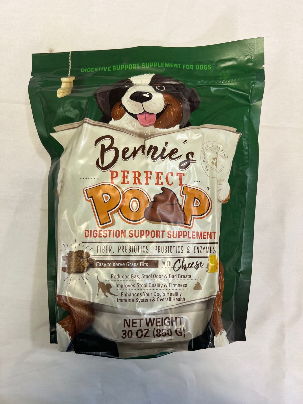 Bernie's Perfect Poop Digestion General Health Supplement Dogs Cheddar 30oz
