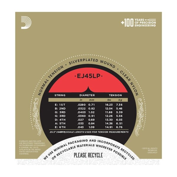 D'Addario EJ45LP Pro-Arte Composites Normal LP Classical Guitar Strings