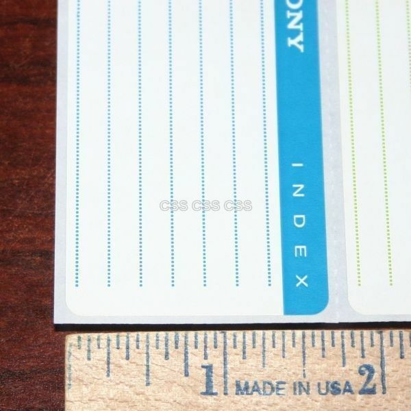 Sony Index Labels Sheet for 3.5" Floppy Disk Diskette Blank Color Coded 10 Total