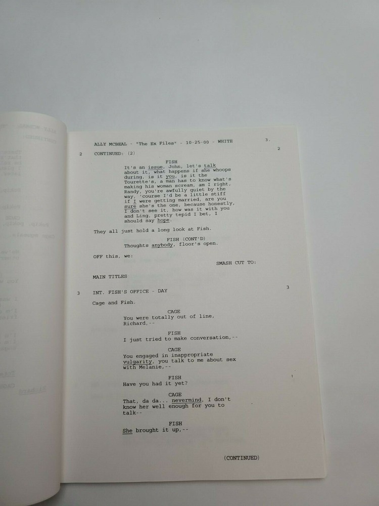 ALLY MCBEAL / David E. Kelley 2000 Script, Robert Downey Jr. "The Ex-Files"