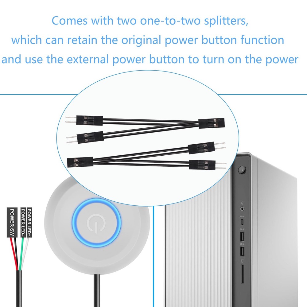 SinLoon PC Power Switch - Desktop Computer External Remote Start White