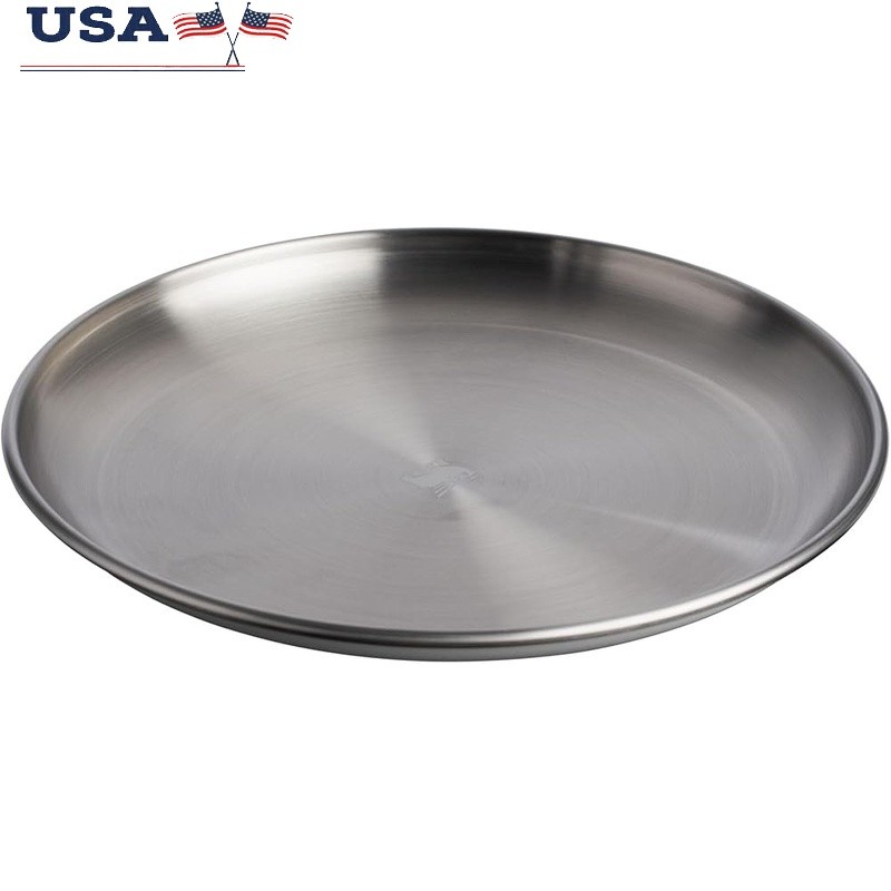Outdoor Stainless Steel Plate Camping Dining Durable Stackable Dishwasher Safe