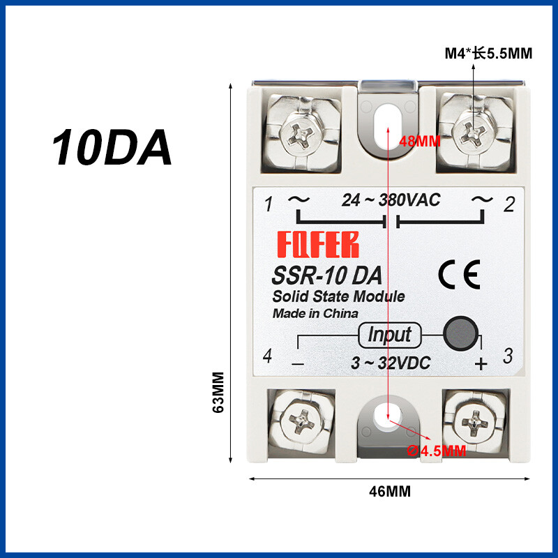 Single Phase Solid State Relay Module SSR-10~100DA/AA/DD/VA | DC-DC DC-AC AC-AC