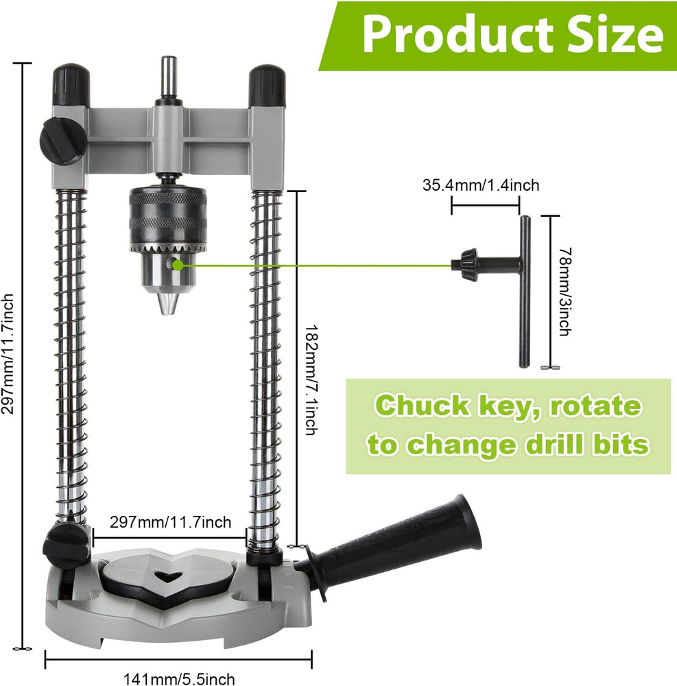 Portable Drill Press for Hand Drill, Adjustable Multi-Angle for 1.5-13Mm Drill H