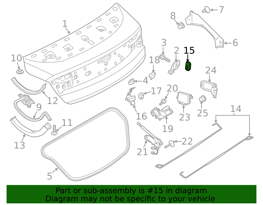 Genuine Ford Deck Lid Stop Buffer DS7Z-5843634-D