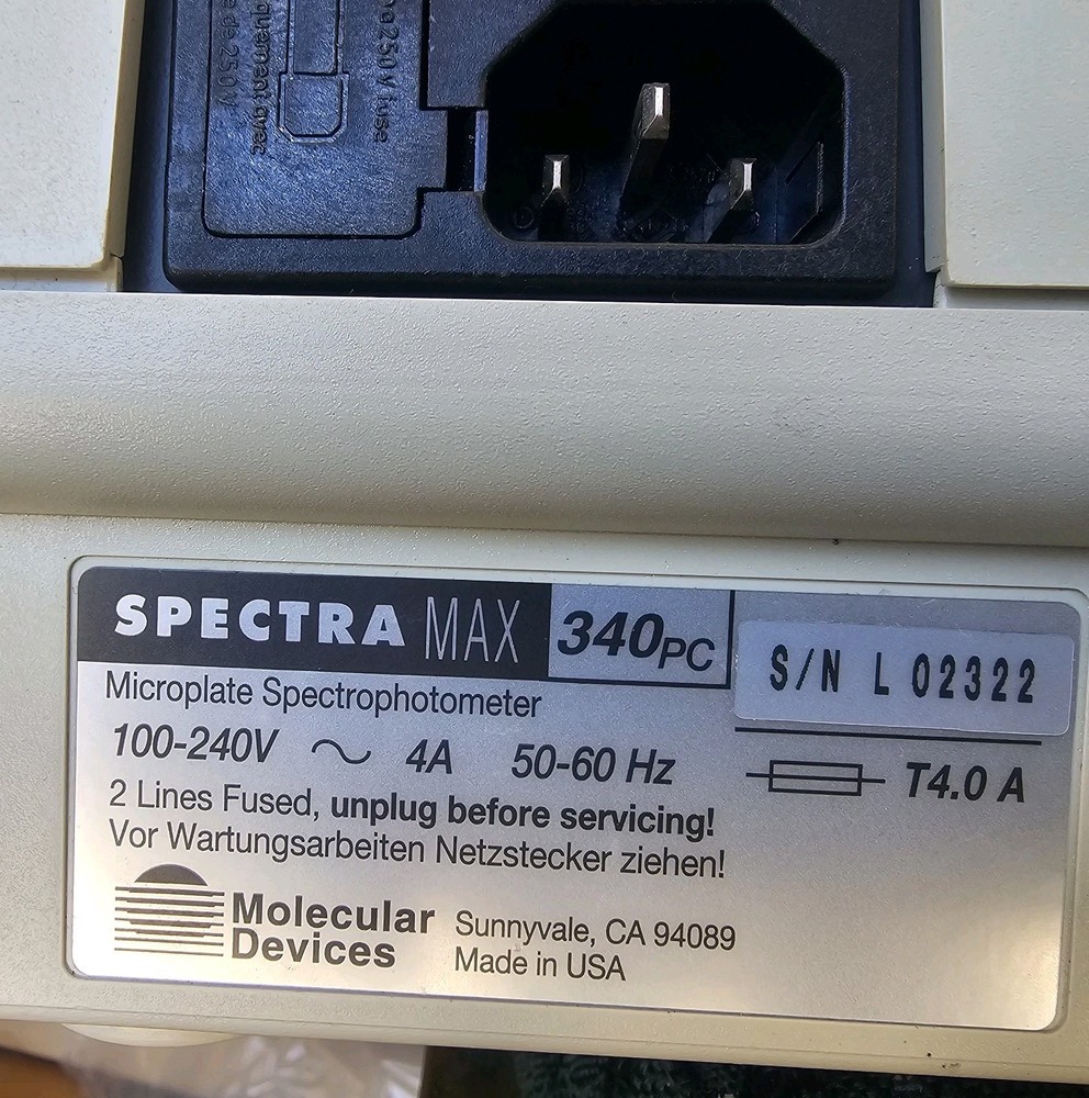 Molecular Devices SpectraMax 340PC 384 Plate Reader~ Fatal Error