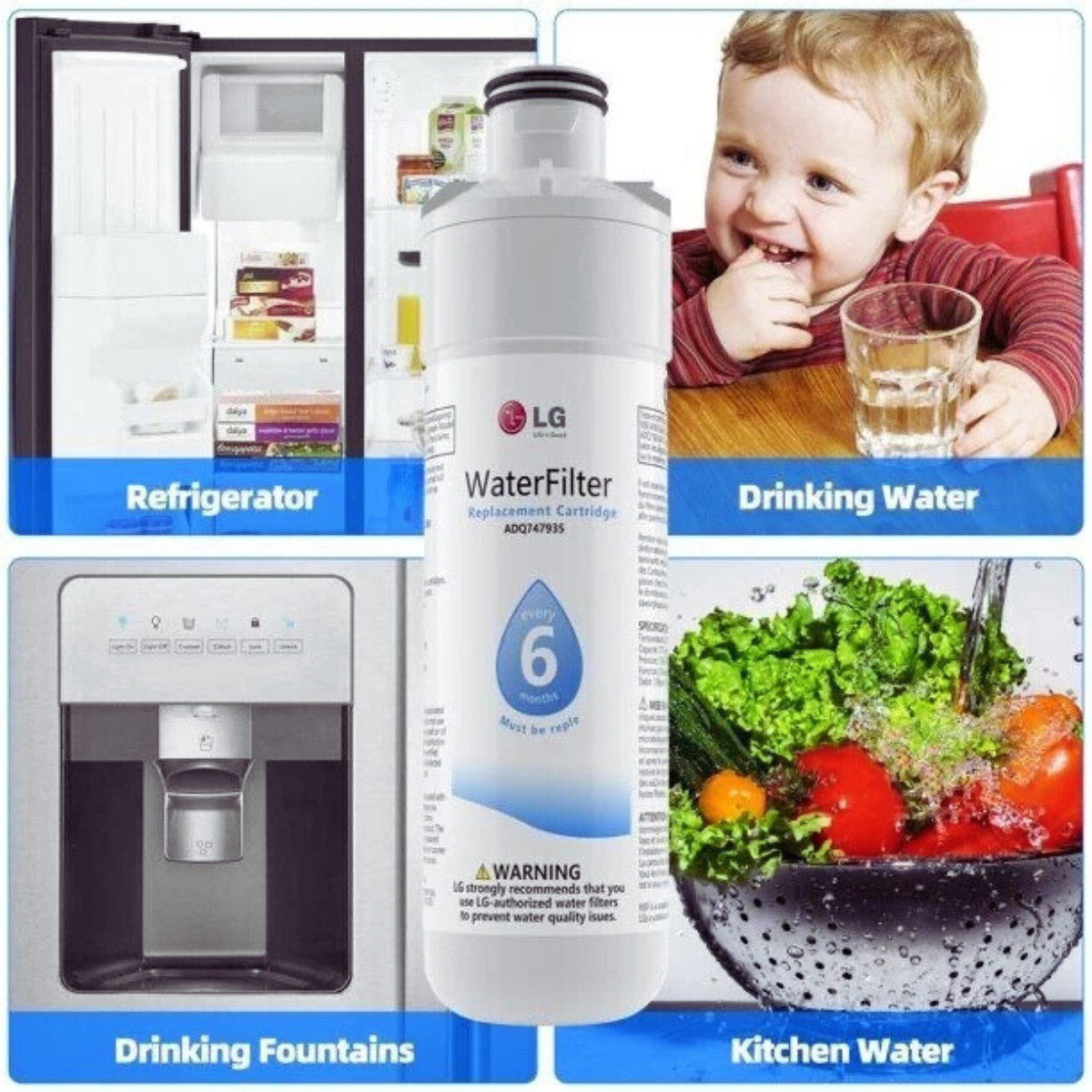 For LT1000P ADQ747935 1 PACK Refresh Refrigerator Ice Water Filter US Stock