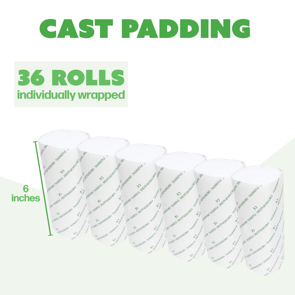 Cast Padding 36 Rolls 6” x 12ft, Individually Wrapped, Undercast Padding