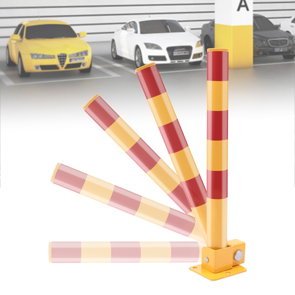 Automatic Locking Parking Post Safety Bollard Iron Pipe Traffic Post Barrier NEW