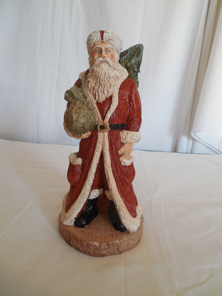 Hand painted Bavarian Santa figure 9"