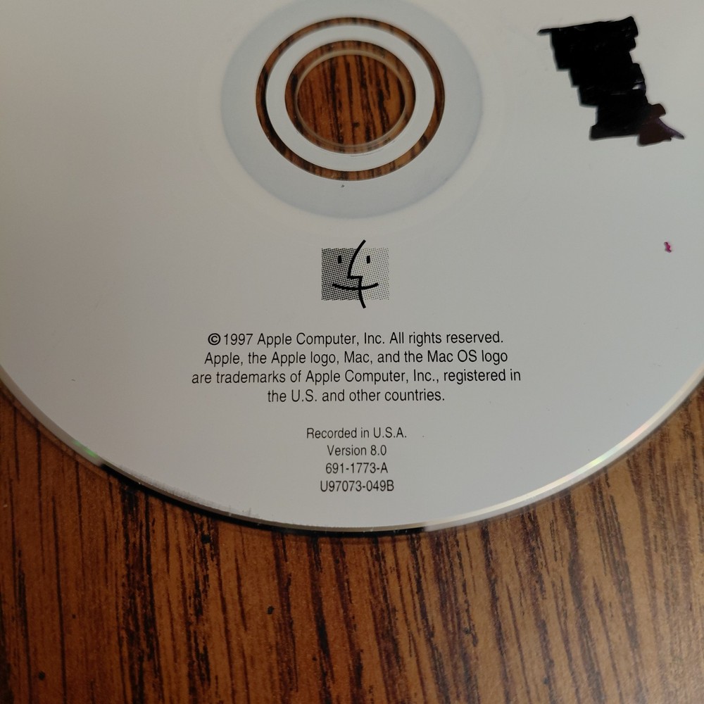 Apple Mac OS 8 Install CD Version 8.0 1997 CD ROM Disc ONLY 691-1773-A