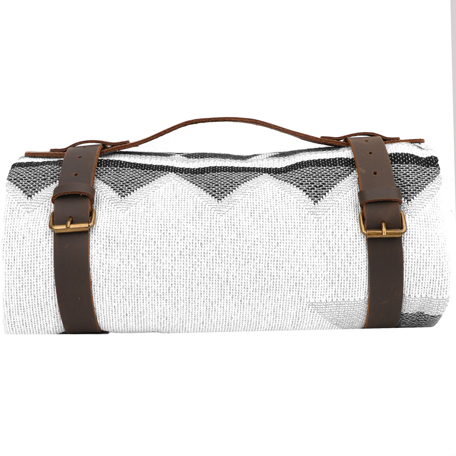 TOURBON Leather Picnic/Motorcycle Blanket Carry Handle Camp Belt Bedroll Strap