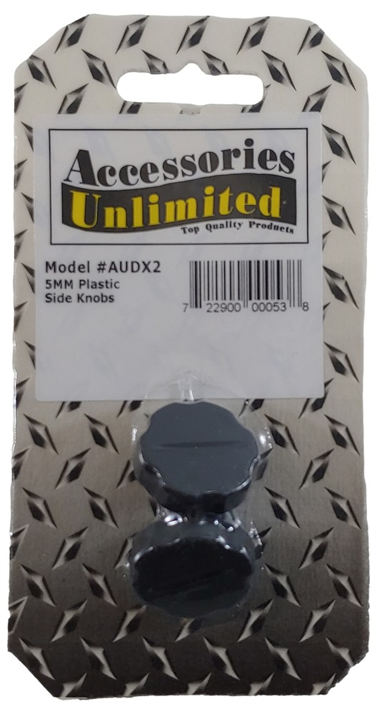 Accessories Unlimited AUDX2 CB Radio Plastic BLACK 5mm Thread Side Knobs -2 Pack