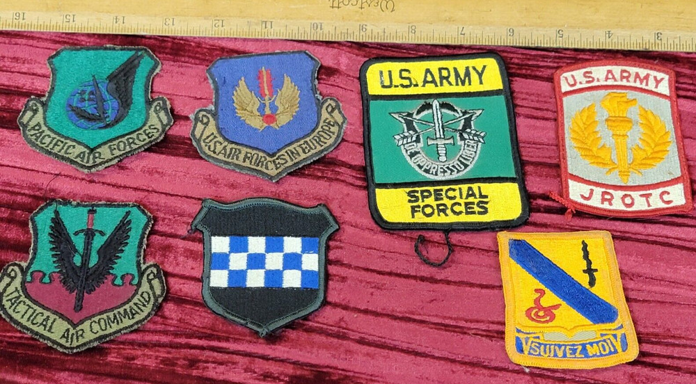 7X Patch LOT MILITARY ARMY WAR RANDOM PREOWNED AS FOUND EMBLEM  SPECIAL FORCES