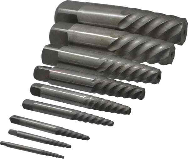 Value Collection 9 Piece Spiral Flute Screw Extractor Set