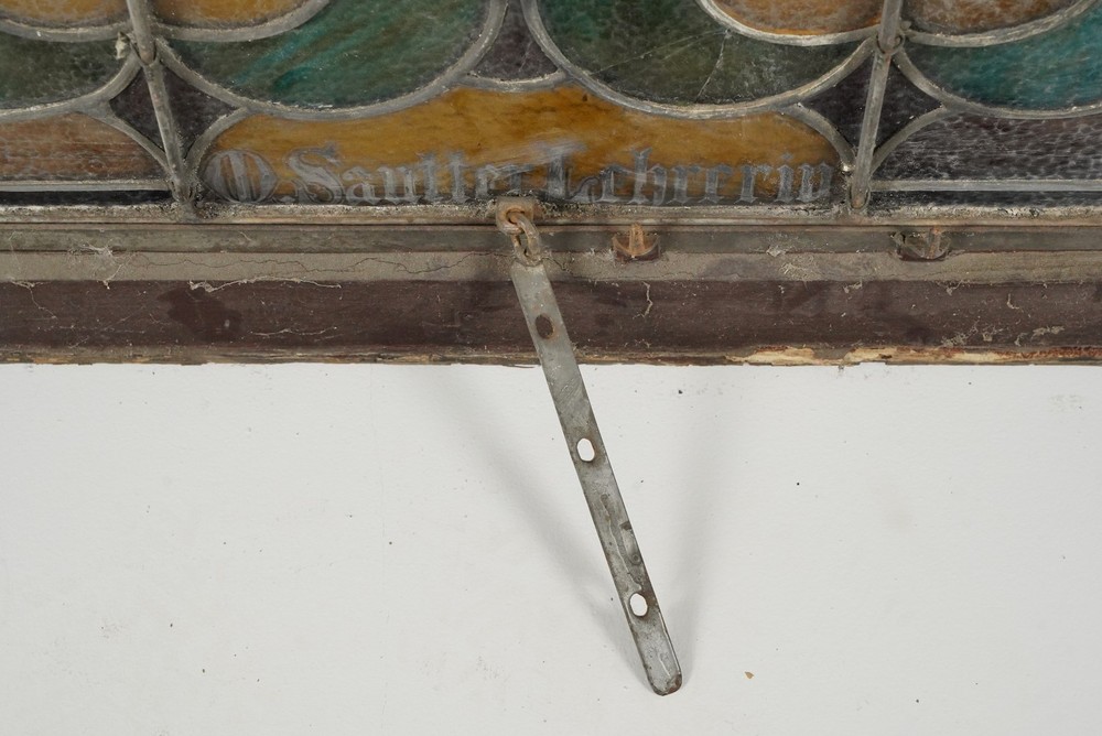 1900s Rectangular Leaded Stained Glass Church Window - R290695