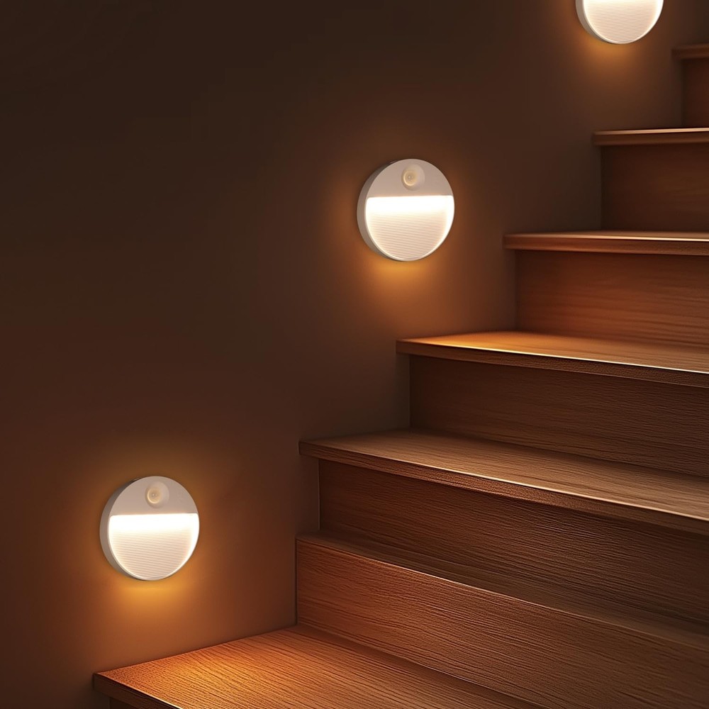 Rechargeable Motion Sensor Night Light Indoor, 2 Pack - Dimmable LED Closet L...