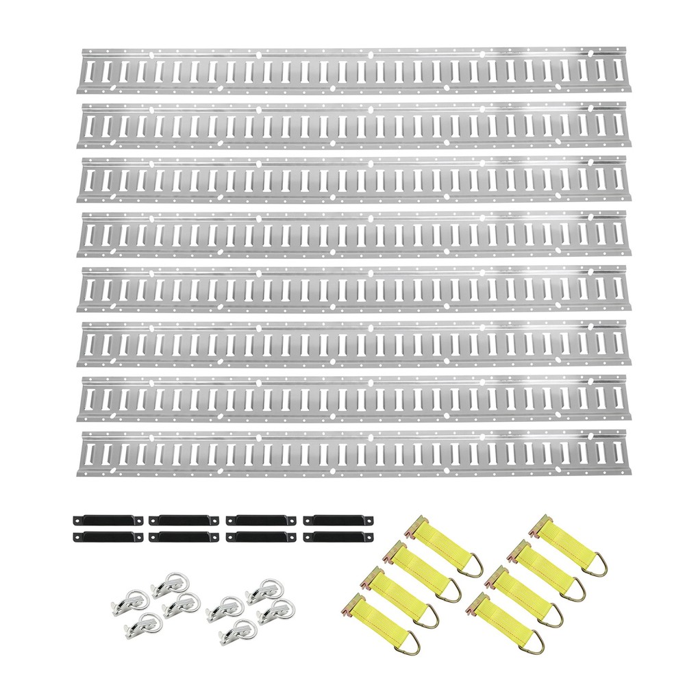 34 PCS For E Track Rails 5' Enclosed Cargo Trailer E Track Tie Down Rail Kit