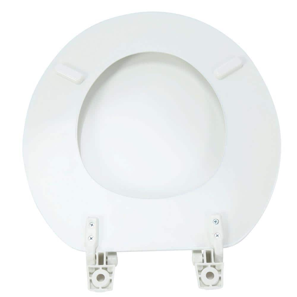 NEW Durable White Round Front Toilet Seat Eco-Friendly Gloss Finish