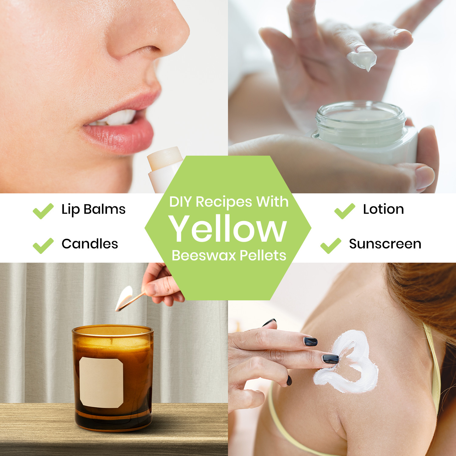 Yellow Beeswax Pastilles Beads 100% Pure & Natural for Lip Care, Body, Candles