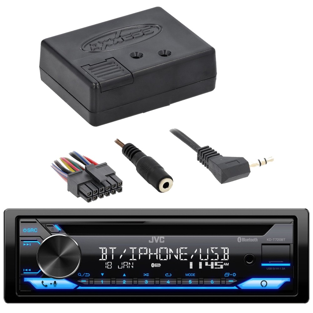 JVC KD-T720BT Single DIN Bluetooth CD Receiver, Steering Wheel Control Interface