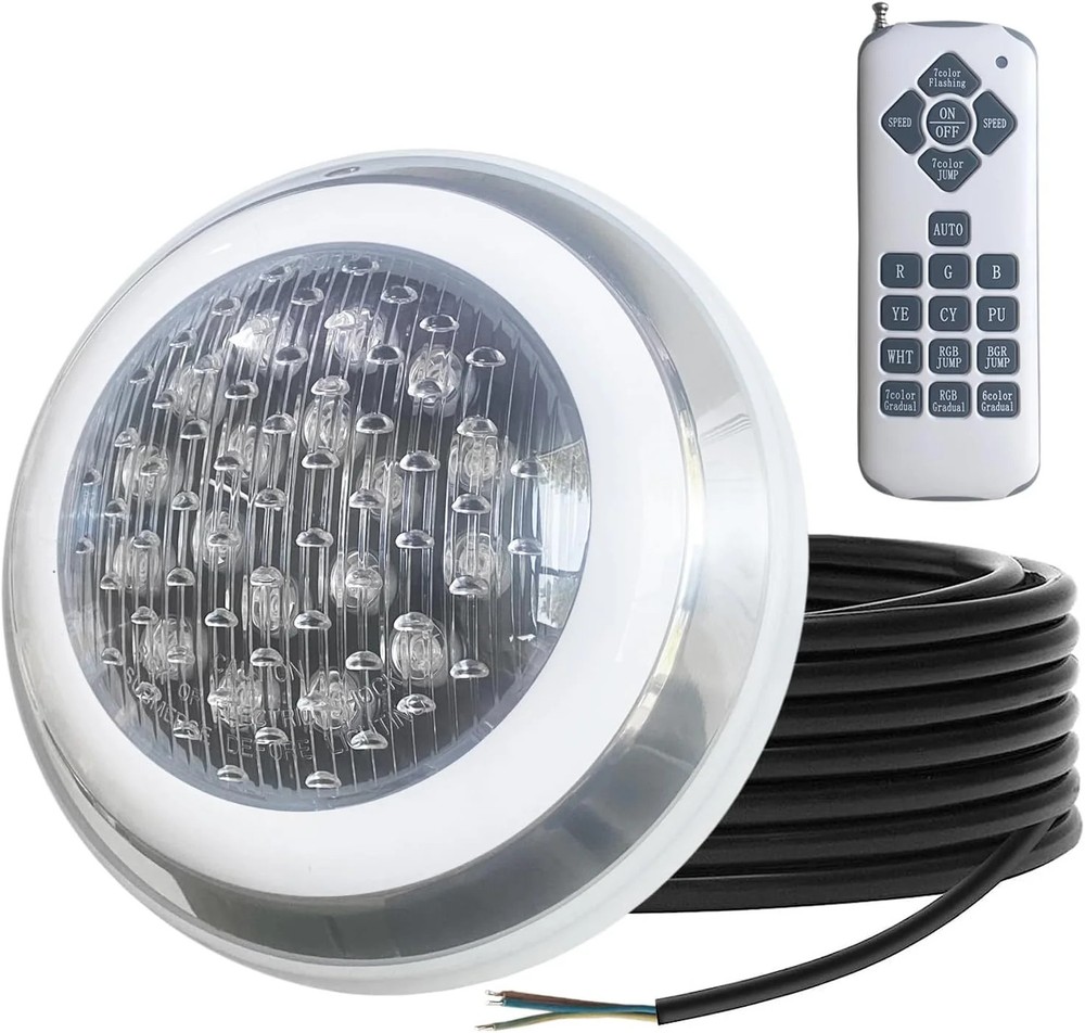 DSDecor Wall Mount Pool Light with Remote, 12VAC 45W LED Color Changing