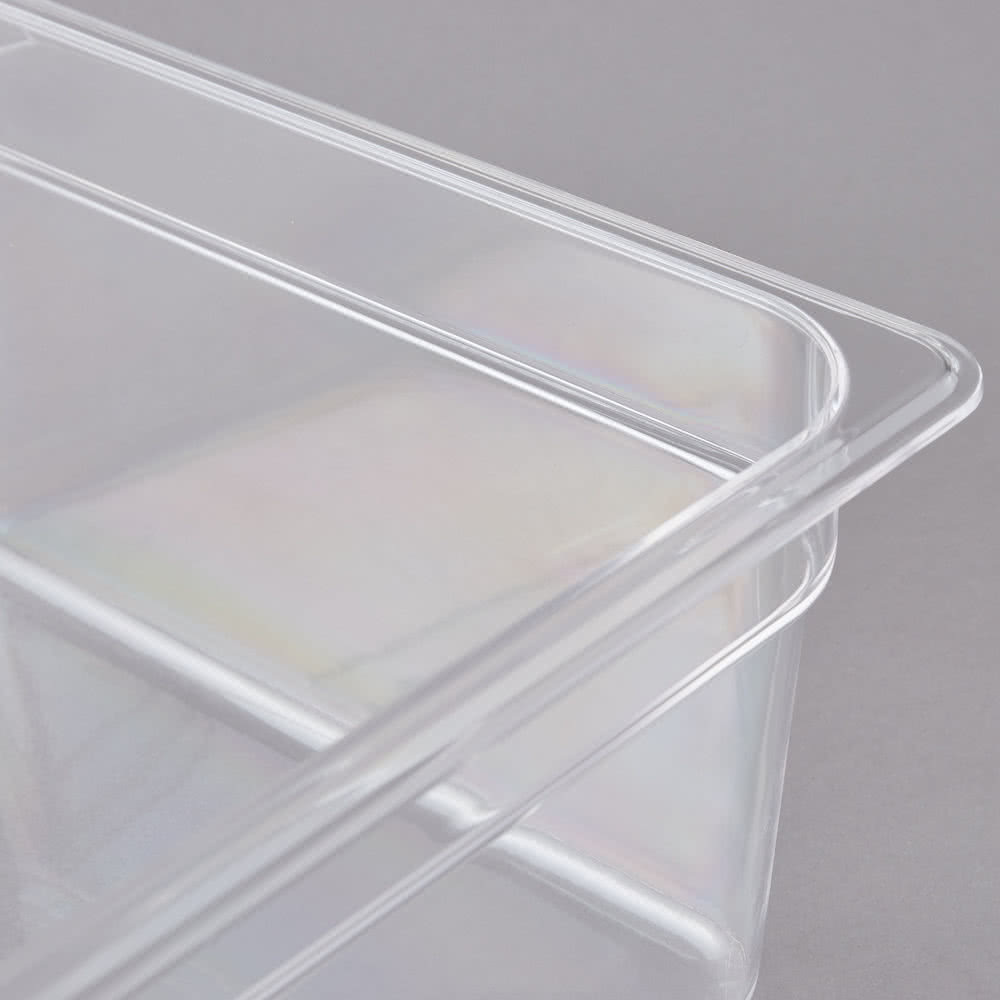 Full Size 6" Deep Clear Plastic Polycarbonate Prep Table Hotel Buffet Food Pan