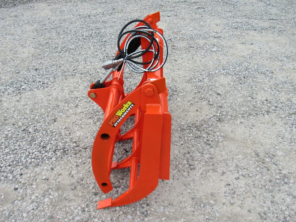 48" Compact Tractor Root Rake Clam Grapple Attachment Skid Steer Quick Attach