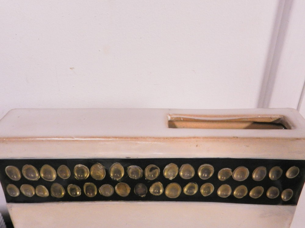 Mid- Century Ceramic Slab Square Vase Solid