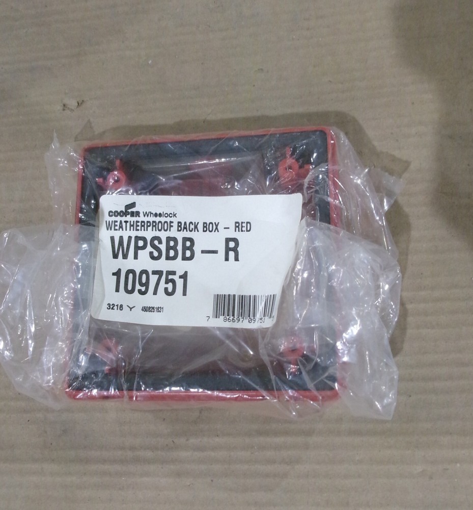 New Cooper/Wheelock WPSBB-R 109751 Weatherproof Back Box Red