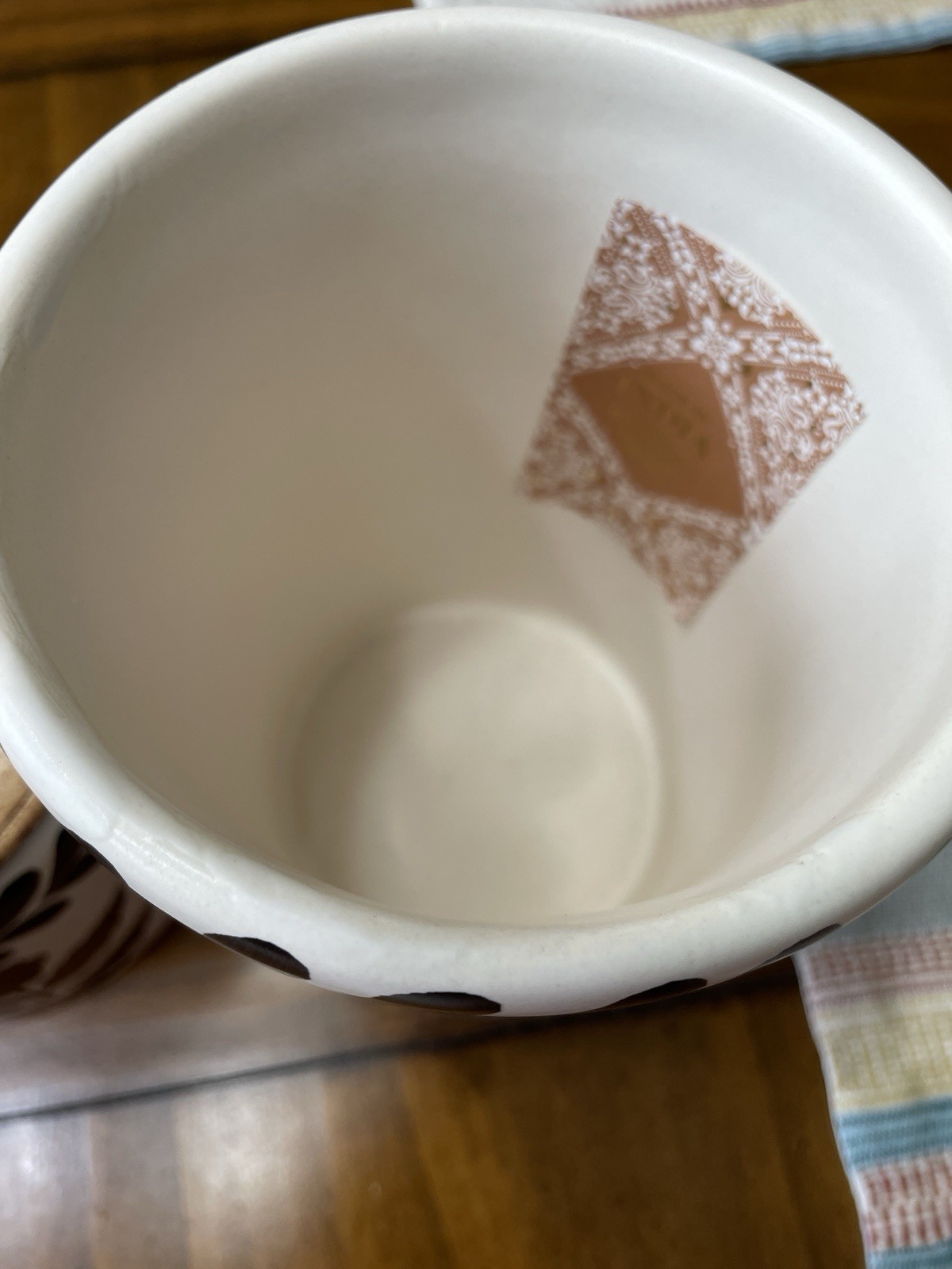 TikTok Brown And White Floral Canisters w/ Utensil Crock NEW 3 Pc Set