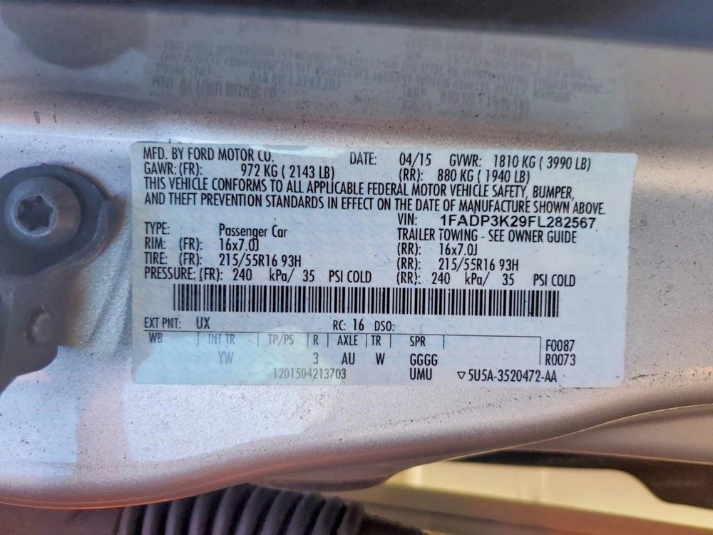 FOCUS 2015 Transmission Shift OEM