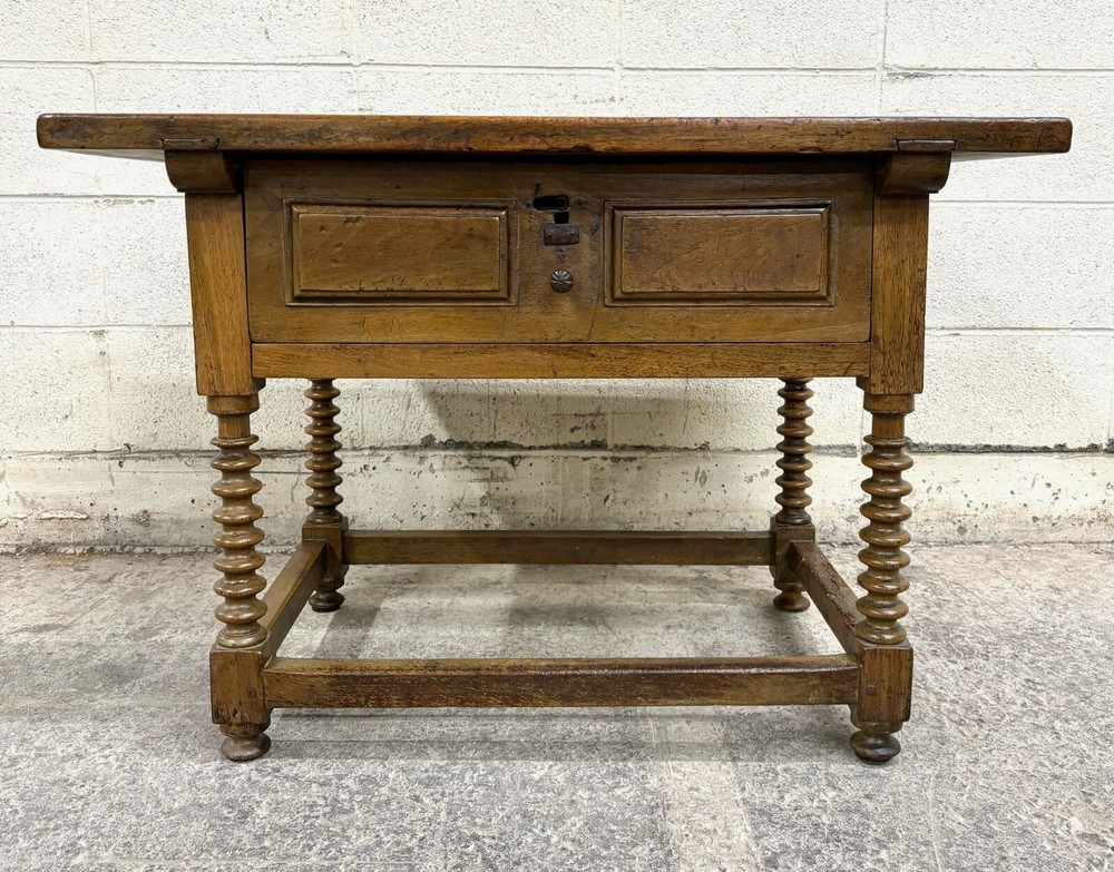 Antique Rustic Spanish Colonial Farm Table Library Table Work Table