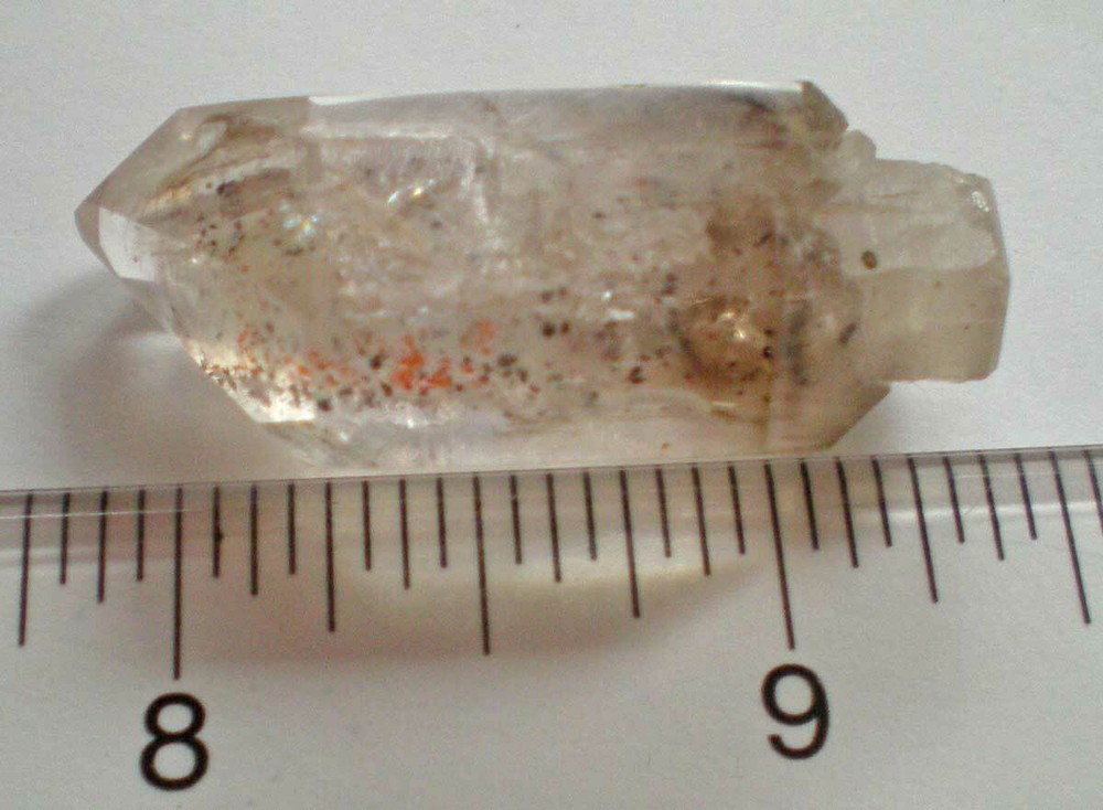 Red Fire Lepidocrocite in Phantom Quartz Scepter Crystal r812