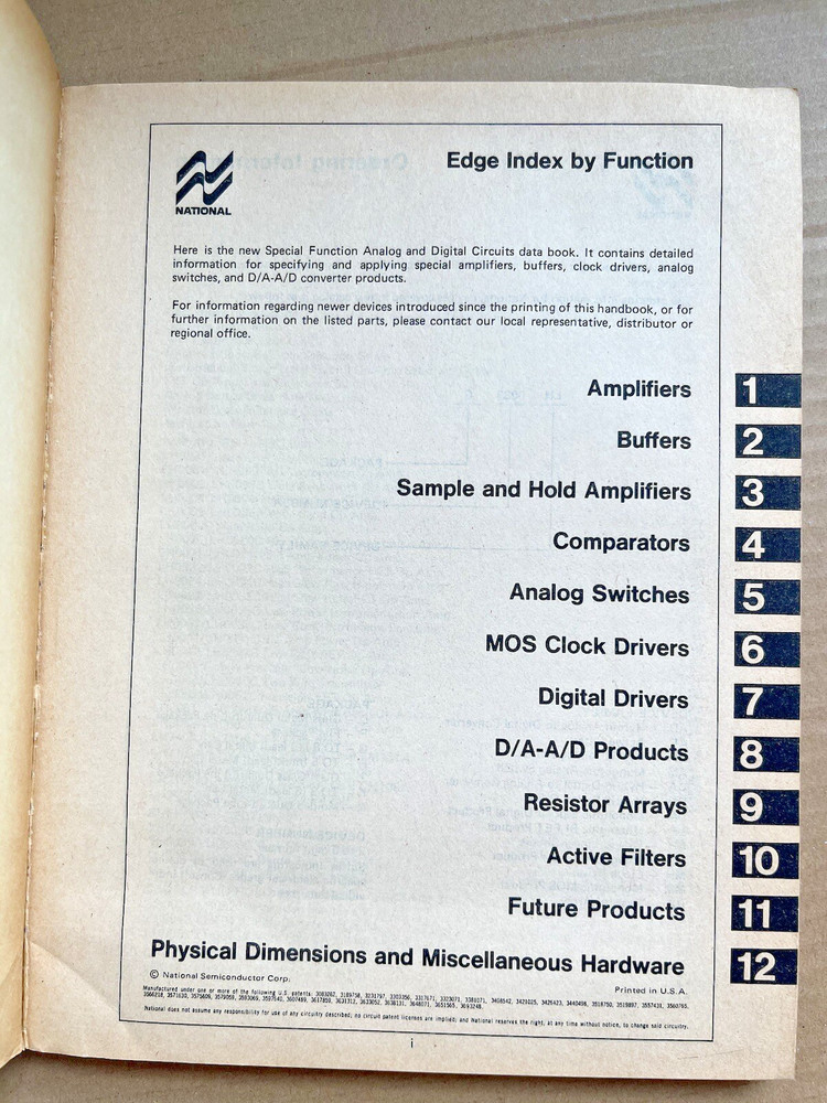NATIONAL Special Function Data Book 1976 Electronics Manual Catalog, Nice