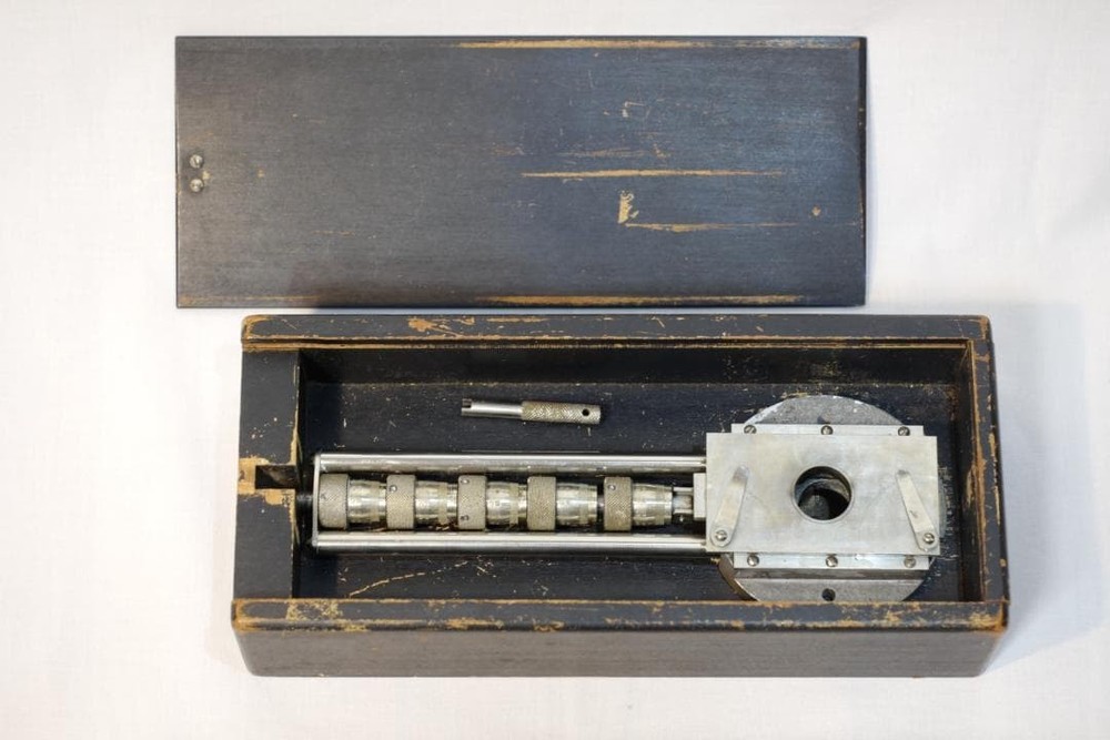 microscope antique collectible Eberbach integration stage ANN ARBOR INCH