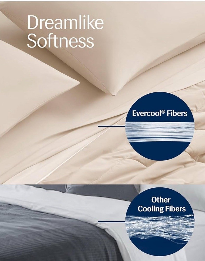 REST Evercool Cooling Comforter, King/Cali King, Snow Ivory