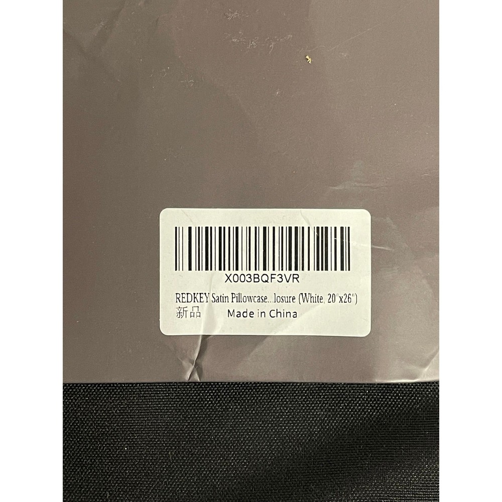 REDKEY Satin Pillowcase White 20x26 Envelope Closure Silky Soft Bedding