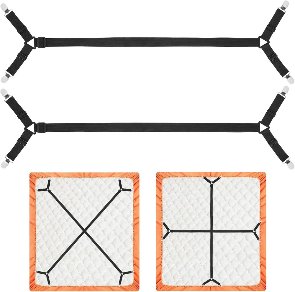 Bed Sheet Holder Straps, 2Pcs Elastic Adjustable Bed Sheet Grippers,Fitted Sheet